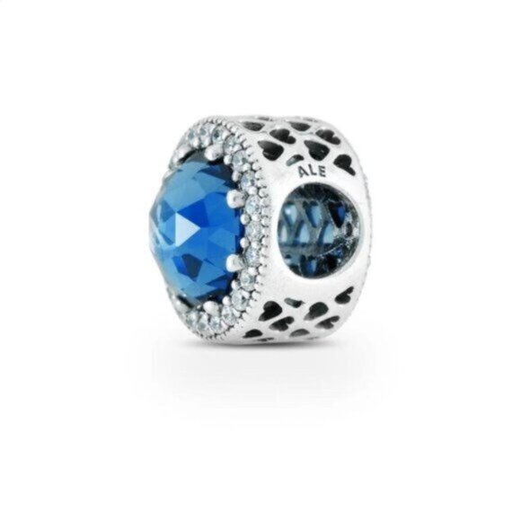 Pandora Elegant Blue Silver Charm - Picture 1 of 4